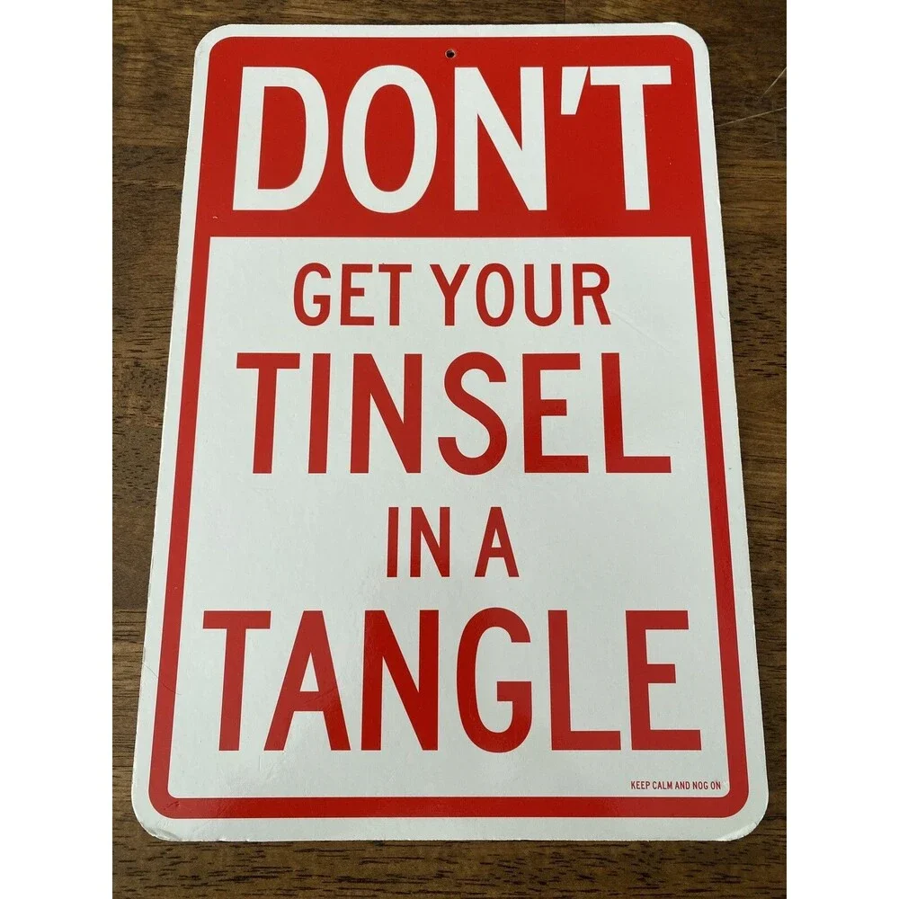 Funny Christmas Humor Parking Sign Cardboard 8.5”x 12.5” Reversible 2 Sided